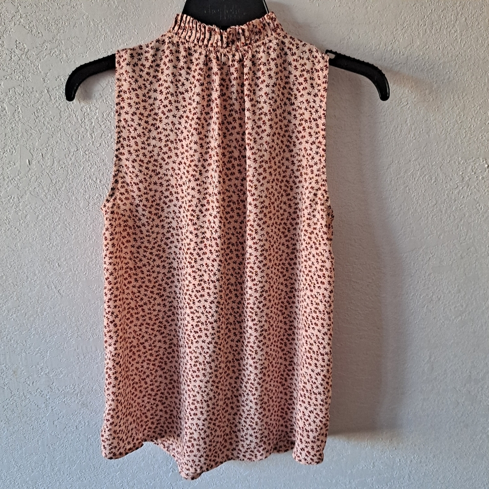 Pink Womens Sleeveless Shirt Burgundy Floral SummerTank Top/Cami - Picture 6 of 7